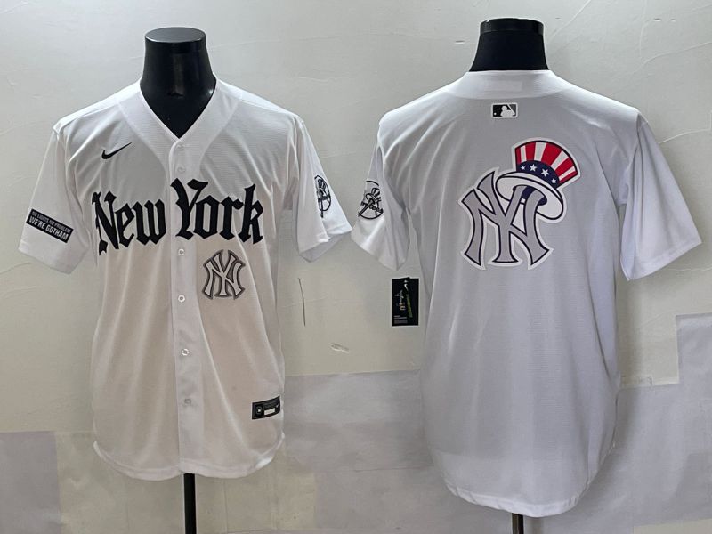 Men 2025 New York Yankees Blank White Five generations Joint Name Nike MLB Jersey style 79